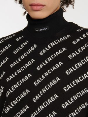 Jacquard pamučni džemper Balenciaga crna