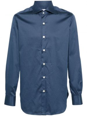 Chemise en coton avec manches longues Kiton bleu