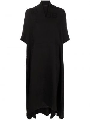 V-nyakú hosszú ruha Balenciaga fekete