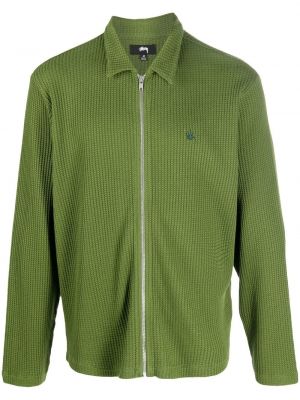 Плетена риза с цип Stüssy зелено