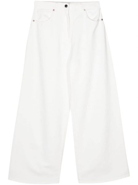 Bavlněné džíny relaxed fit Semicouture bílé
