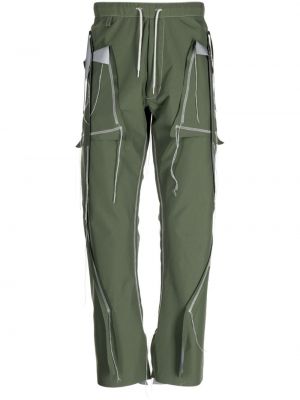 Nylonowe proste spodnie Sulvam zielone
