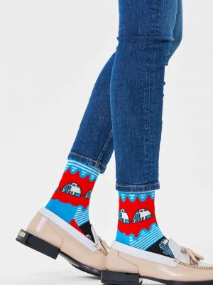 Skarpety w gwiazdy Happy Socks niebieskie