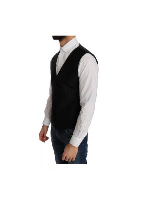 Chaleco de traje de algodón con trenzado Dolce & Gabbana negro
