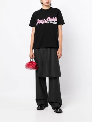 Raštuotas medvilninis marškinėliai Junya Watanabe juoda