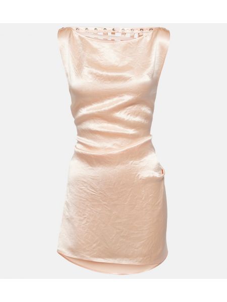 Mini robe en satin Jean Paul Gaultier rose