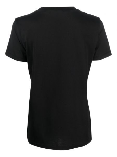 Medvilninis siuvinėtas marškinėliai Max Mara juoda