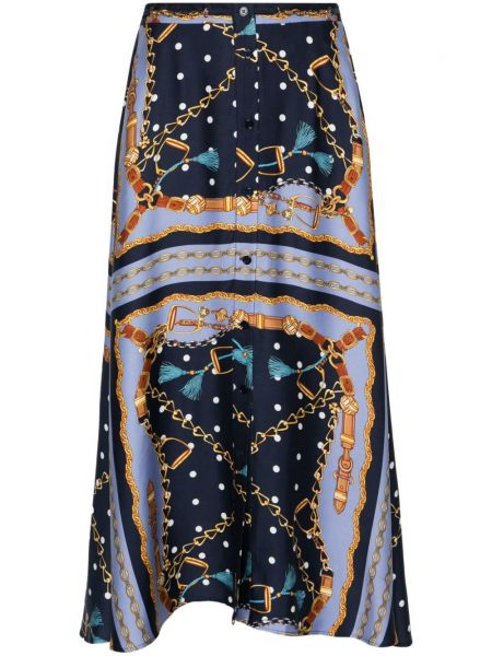 Μίντι φούστα με σχέδιο Maje μπλε