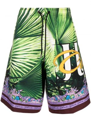 Bermuda kratke hlače s potiskom Just Cavalli zelena