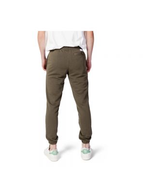 Pantalones de chándal de algodón con bolsillos New Balance verde