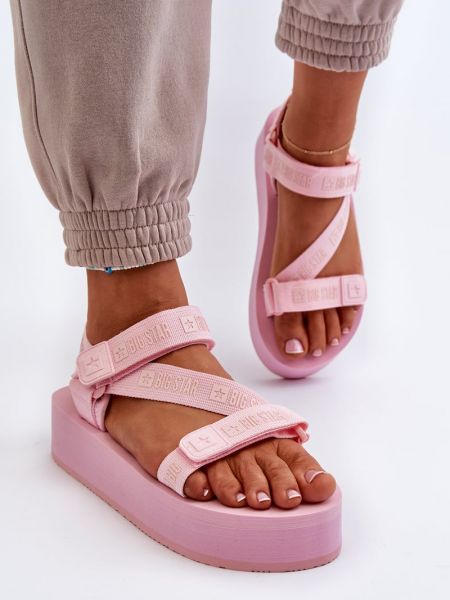 Sandale cu platformă cu stele Big Star Shoes roz