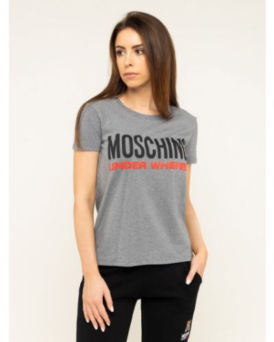 Gyapjú póló Moschino Underwear & Swim - szürke