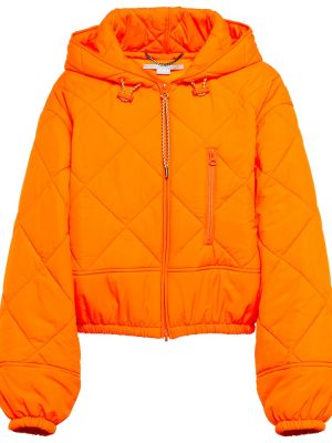 Prošívaná péřová bunda s kapucí Stella Mccartney oranžová