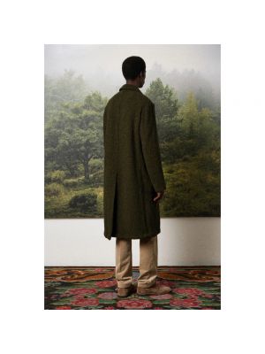 Abrigo de lana de espiga Massimo Alba verde