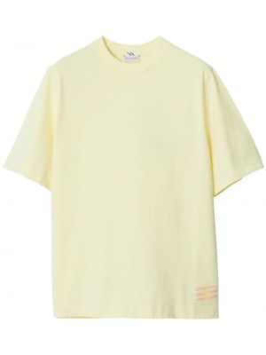 Памучна тениска Burberry жълто