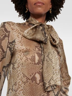 Svilena bluza s printom sa zmijskim uzorkom Stella Mccartney
