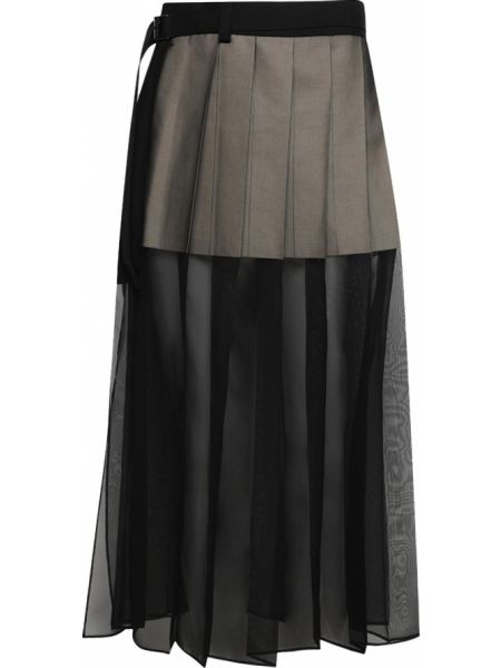 Шифоновая юбка Sacai черная