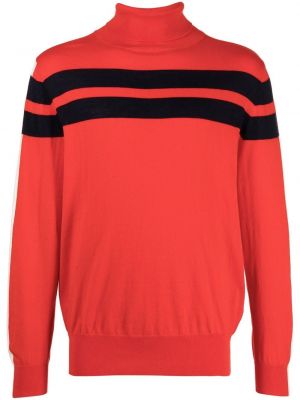 Pruhovaný sveter s potlačou N.peal červená