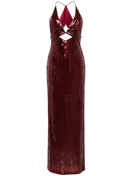 Φόρεμα με σκίσιμο Galvan London κόκκινο