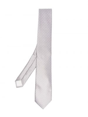 Seiden krawatte mit stickerei Lanvin grau