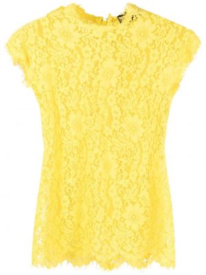 Bluza s cvetličnim vzorcem s čipko Dsquared2 rumena