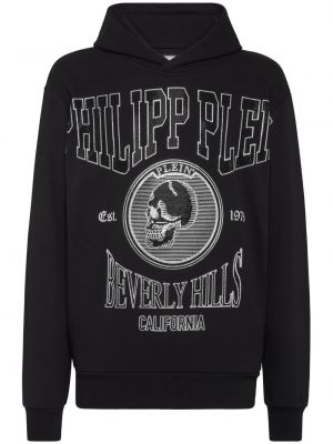 Jersey hoodie mit kristallen Philipp Plein schwarz