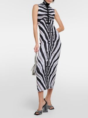 Midi kleita ar apdruku ar zebras rakstu The Attico