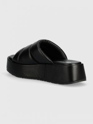 Papuci cu platformă cu pană Karl Lagerfeld Jeans negru