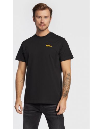 Jack Wolfskin Póló Essential 1808382 Fekete Regular Fit