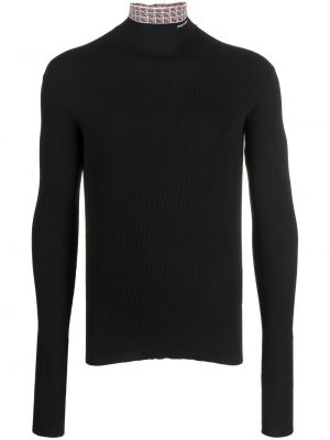 Bavlnený sveter Prada čierna