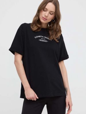 Bombažna majica Elisabetta Franchi črna