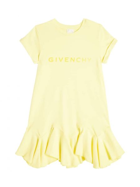 Bomull dress for jenter Givenchy Kids gul