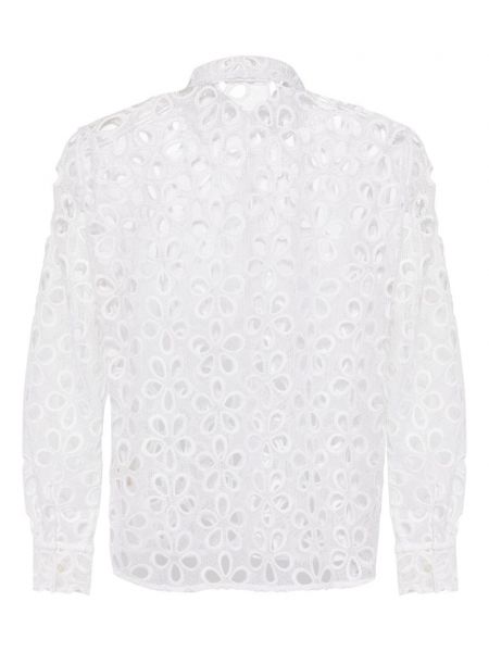 Nėriniuota medvilninė marškiniai Bode balta