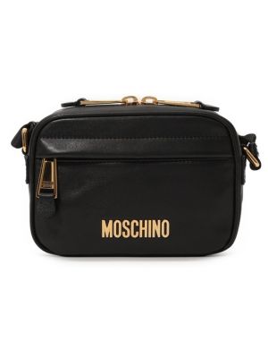 Черная кожаная сумка Moschino