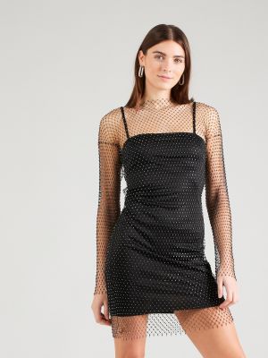 Mini robe en tricot transparent Gina Tricot noir