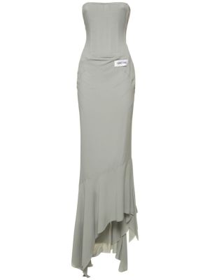 Šifonové dlouhé šaty Dolce & Gabbana sivá