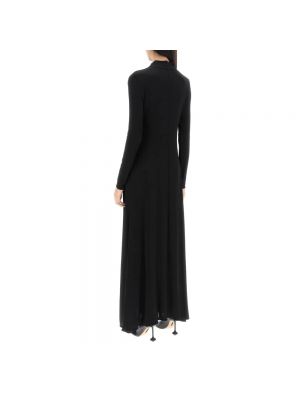 Sukienka długa z wiskozy Jil Sander czarna
