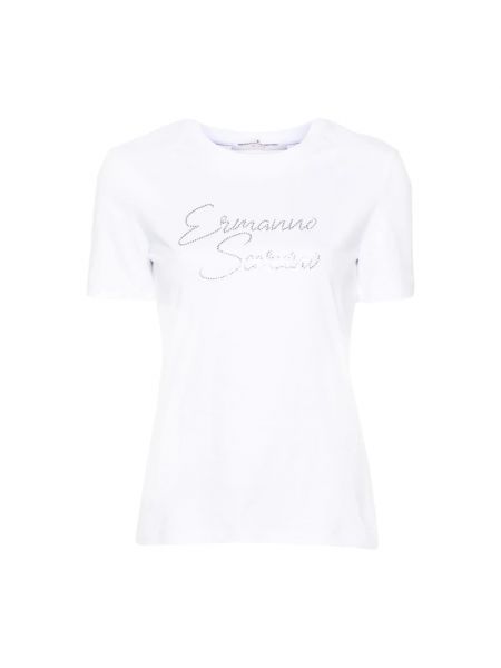 T-shirt mit kurzen ärmeln mit rundem ausschnitt Ermanno Scervino Weiß