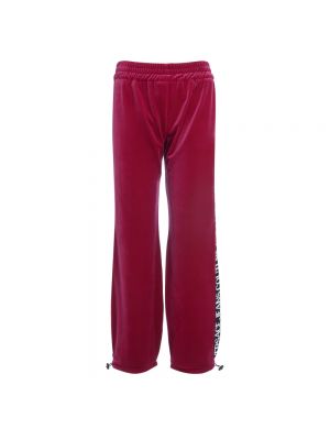 Aksamitne spodnie sportowe Versace Jeans Couture różowe