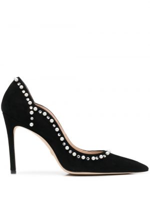 Semsket skinn pumps Stuart Weitzman svart