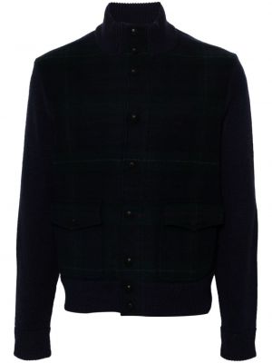 Cardigan en laine à carreaux à imprimé Polo Ralph Lauren bleu