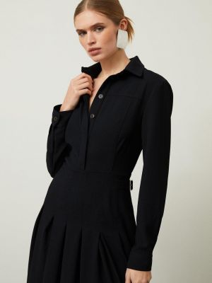 Платье-рубашка из крепа Karen Millen черное