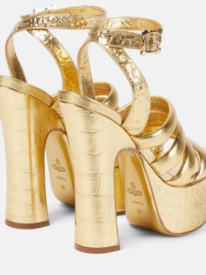 Sandały skórzane na platformie Vivienne Westwood złote