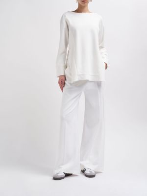 Pantalones de algodón de tela jersey bootcut Max Mara blanco