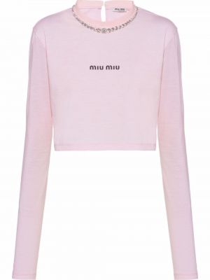 Trykt crop top Miu Miu rosa