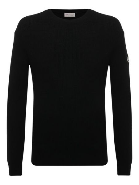Кашемировый шерстяной свитер Moncler черный