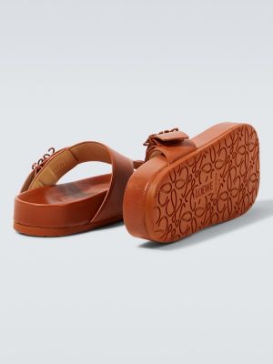 Dabīgās ādas sandales Loewe oranžs