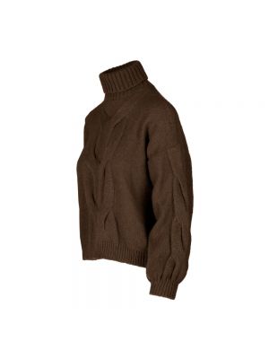 Jersey cuello alto con cuello alto de tela jersey de lana mohair Bomboogie marrón