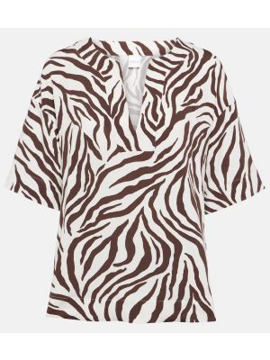 Zebra mintás jersey felső nyomtatás Max Mara barna