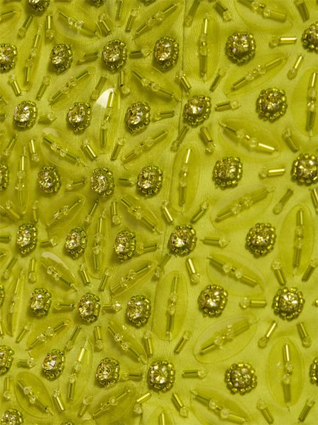 Bavlnená saténová minisukňa s výšivkou Des Phemmes zelená